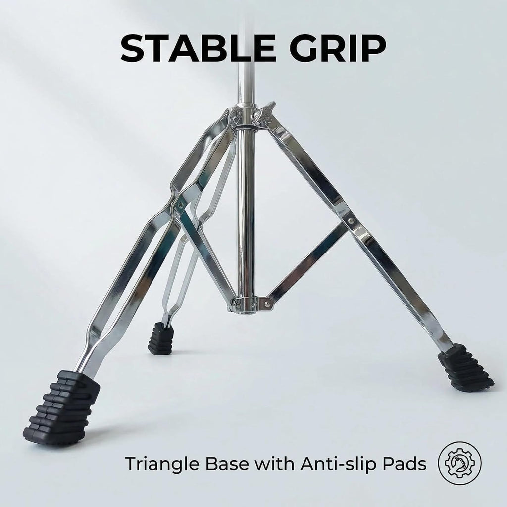 Cymbal Stand, Drum Hardware, Adjustable, Heavy Duty, Non-Slip, Sturdy Straight & Boom Combo, Double Braced Legs