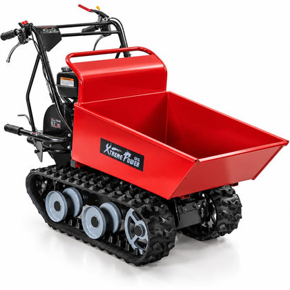 All-Terrain Track Barrow Gas Powered Utility Cart, 6.5HP 196cc Kohler Engine Motorized Wheelbarrow Wagon with