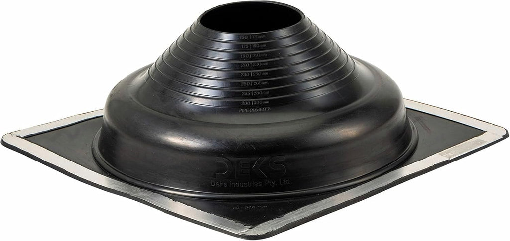 #7 (DFE107B) Square Black EPDM Flexible Pipe Flashing, Roof Jack, Pipe Boot Flashing (for OD Pipe Sizes 6" - 12")