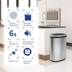 13 Gallon Stainless Steel Trash Can with Lid | Steel