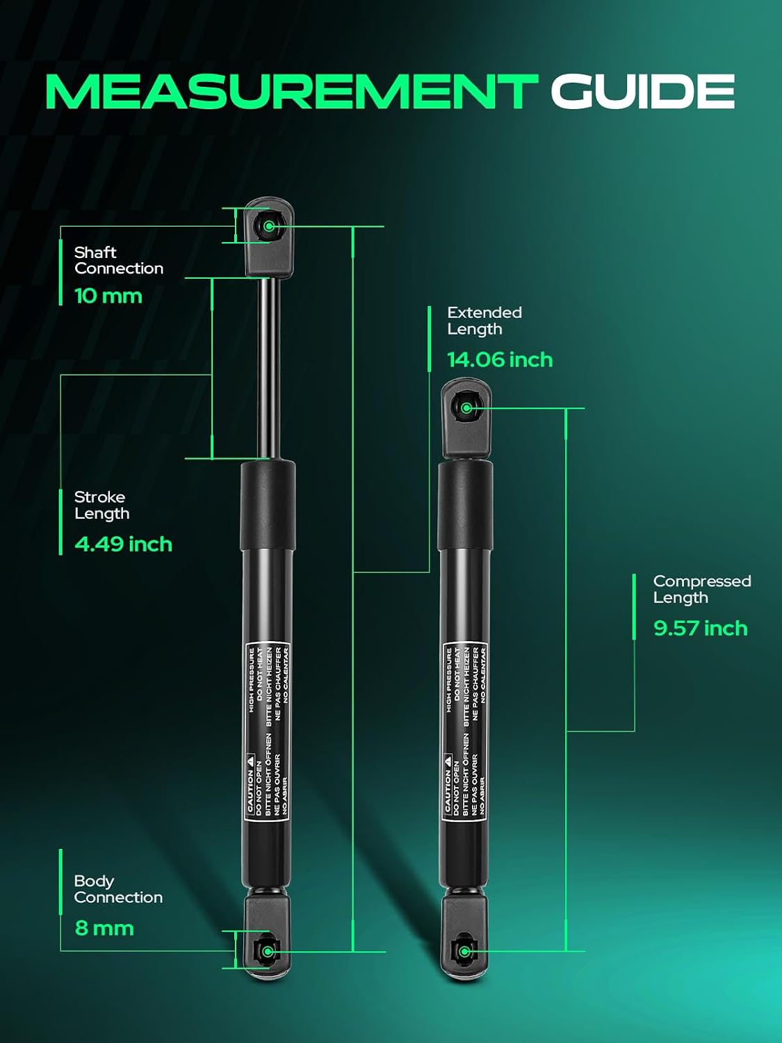 YHTAUTO Front Hood Gas Struts Lift Supports for Ford Expedition 2007-2009