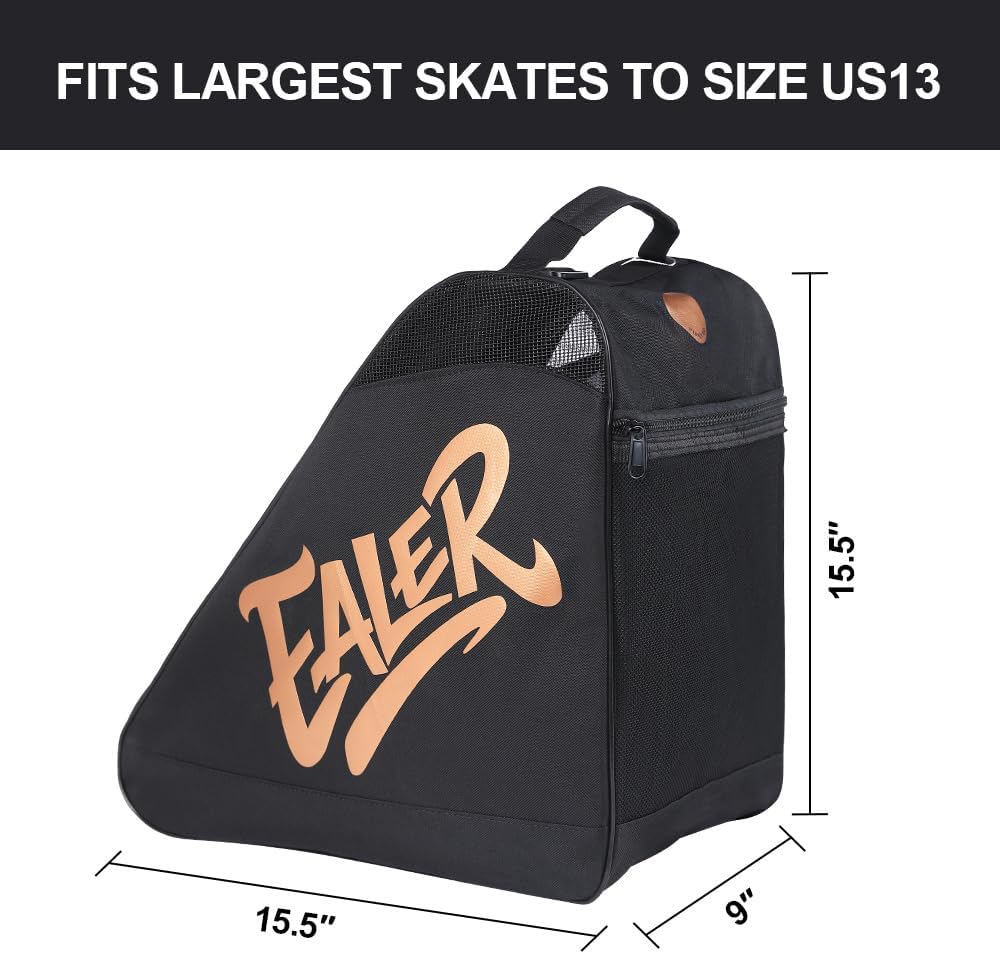 Heavy-Duty Waterproof Skate Bag with Adjustable Shoulder Strap – Fits Ice Hockey, Inline, Roller & Quad Skates,Kids &