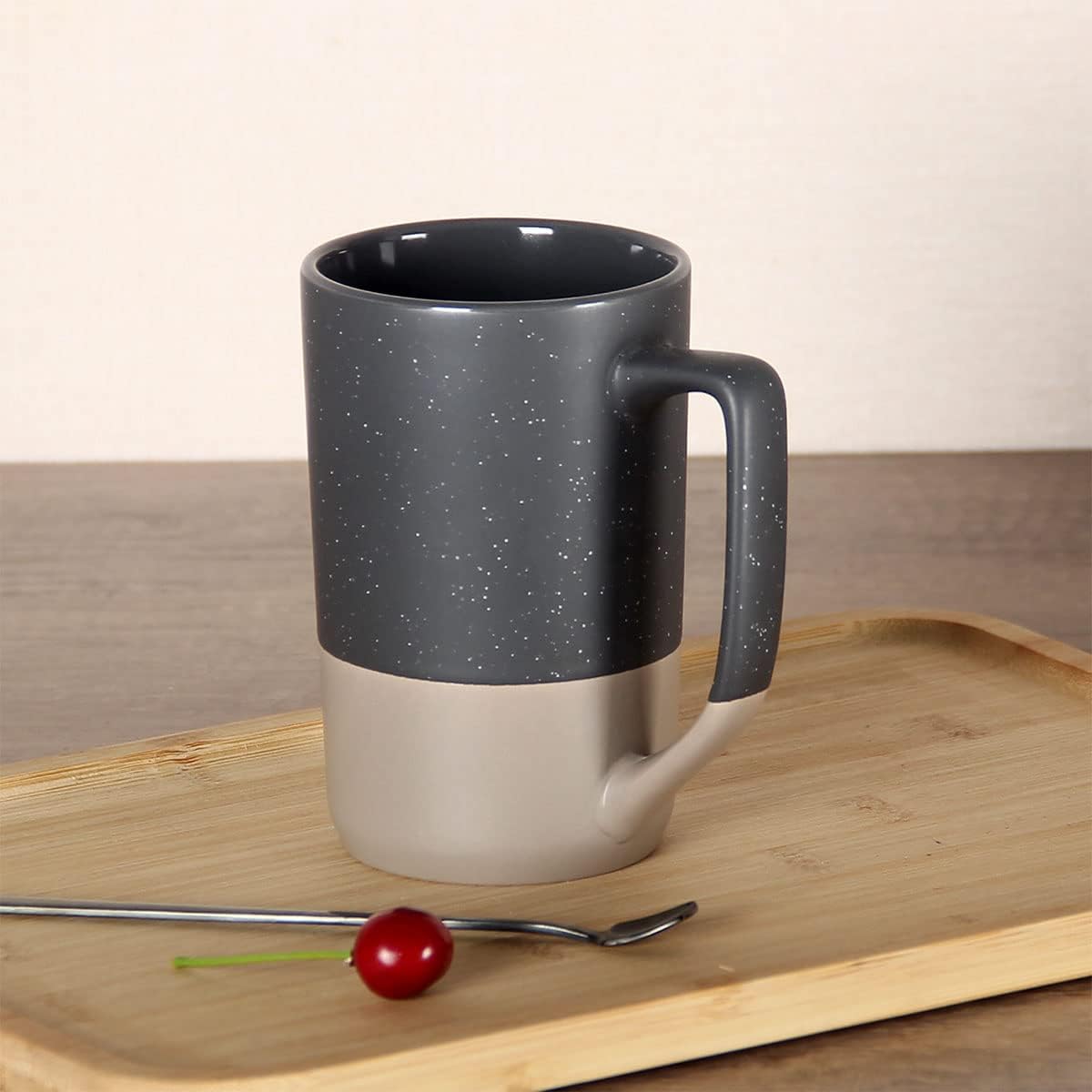 16 OZ Large Coffee Mug, Ceramic Coffee Mugs, Big Tea Cup, Grey