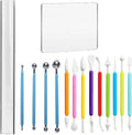 Basic Polymer Clay Tools, Clay Sculpting Tools Acrylic Roller Pin, Clear Rectangle Sheet Press Board, Double-Ended