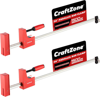 2-Pack 36" Parallel Clamps Bar Clamps for Woodworking F Bar Clamp with 1500 lbs Load Limit 3-7/8" Throat Depth
