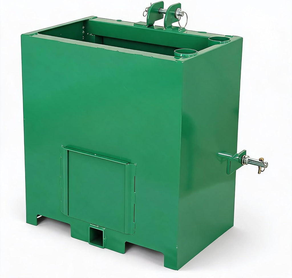 Heavy Duty Tractor Ballast Box, 800 Lb Capacity 3 Point Ballast Hitch Box with 2" Quick Hitch Receiver, Category 1
