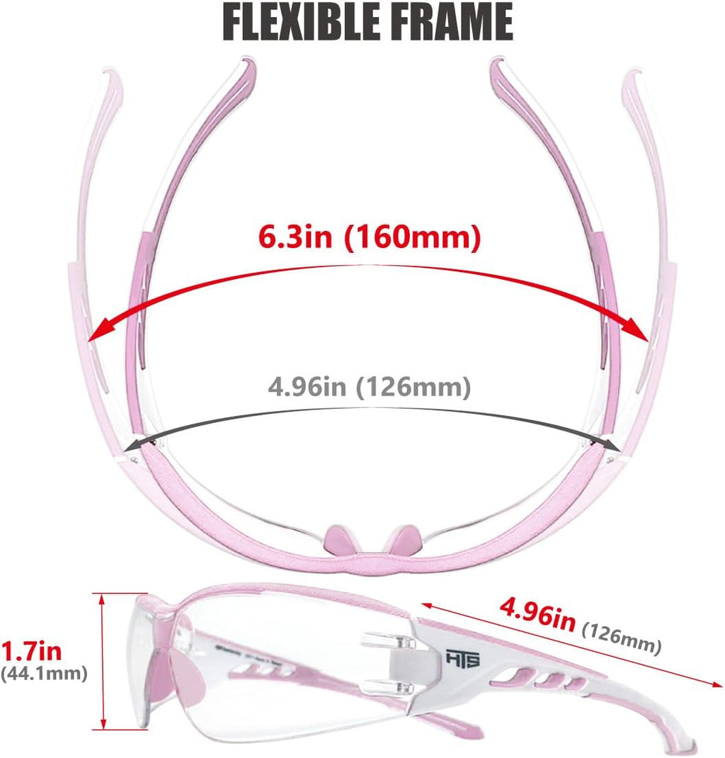 Super Flexible Lightweight Anti Fog Wrap-Around U6 Clear Shooting Safety Glasses with ANSI Z87.1 Scratch Resist