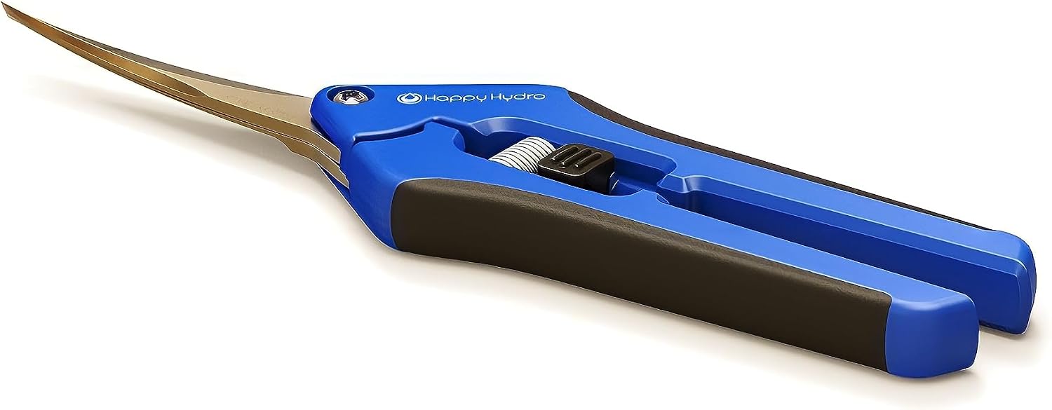 Trimming Scissors - Curved Tip - Titanium Coated Blades with Spring-Loaded Comfort Grip Handles - 1 Pack