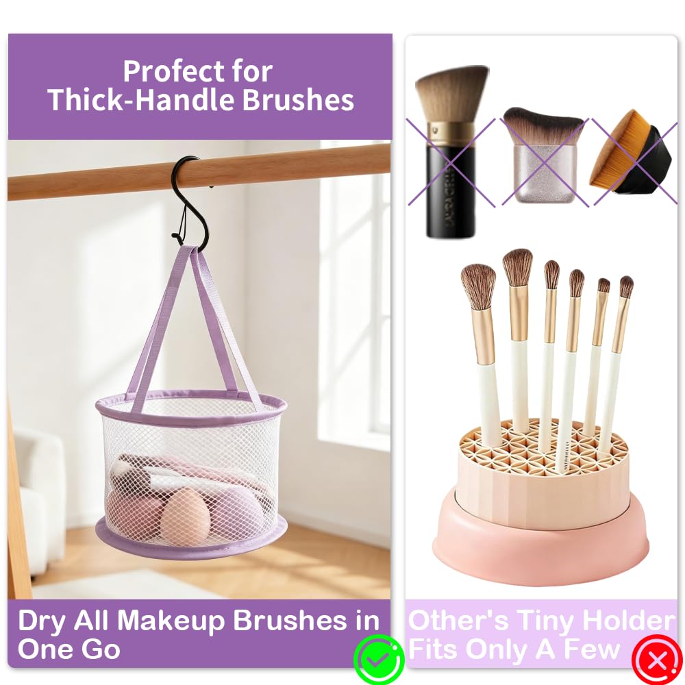 Makeup Brush Cleaner Mat & Drying Basket, Makeup Brush Cleaner and Dryer, Make Up Brush Cleaner Pad & Solution 3 In
