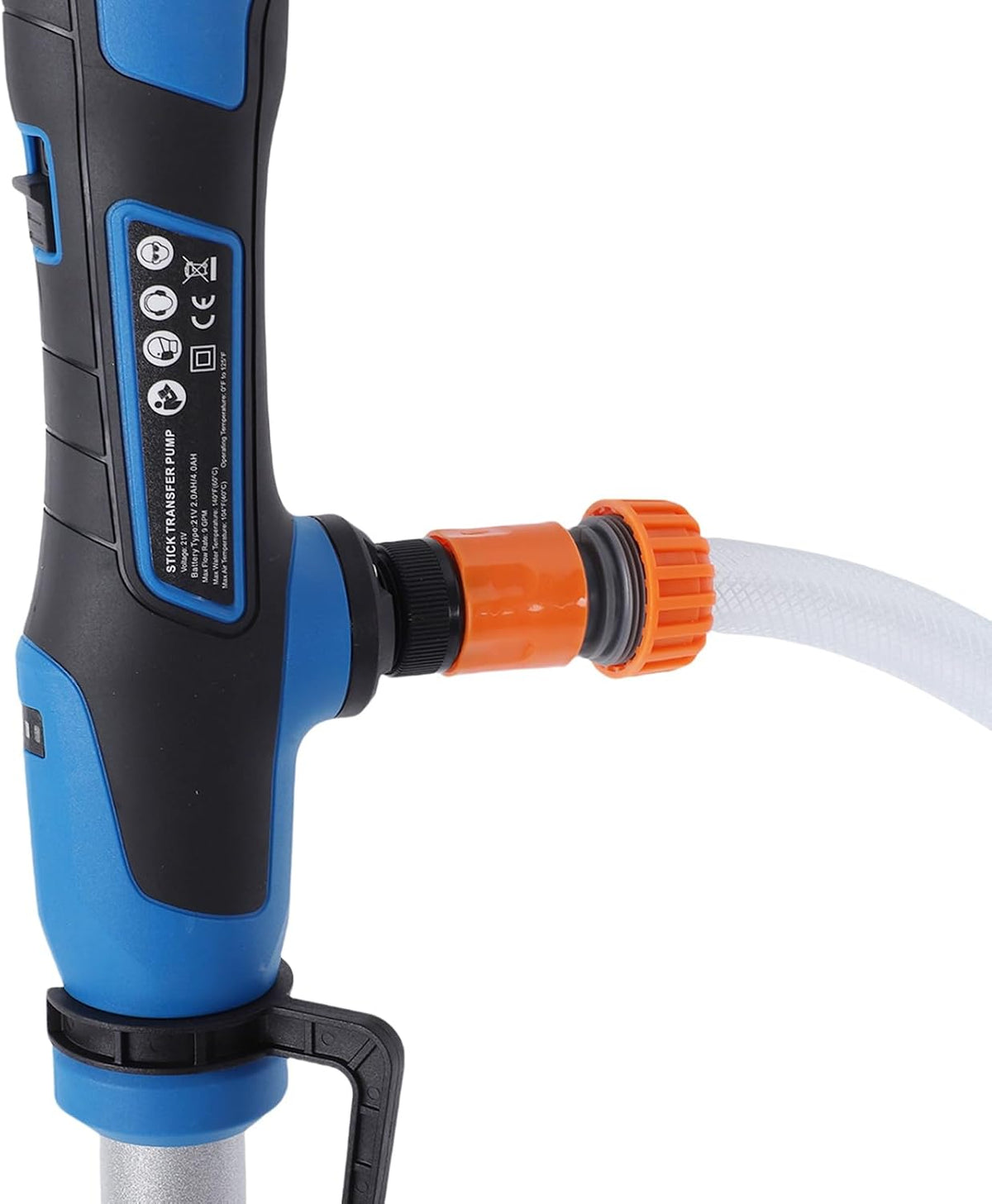 Cordless Stick Water Transfer Pump, 36LPM Rate, 36.2 Inch Pumping Depth, Battery Powered IPX8 Portable Handheld Pump