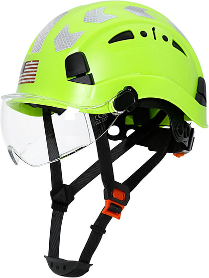 Construction Safety Hard Hat - ANSI Z89.1 Type Ι OSHA Approved Safety Helmets with Chin Straps Lightweight Reflective