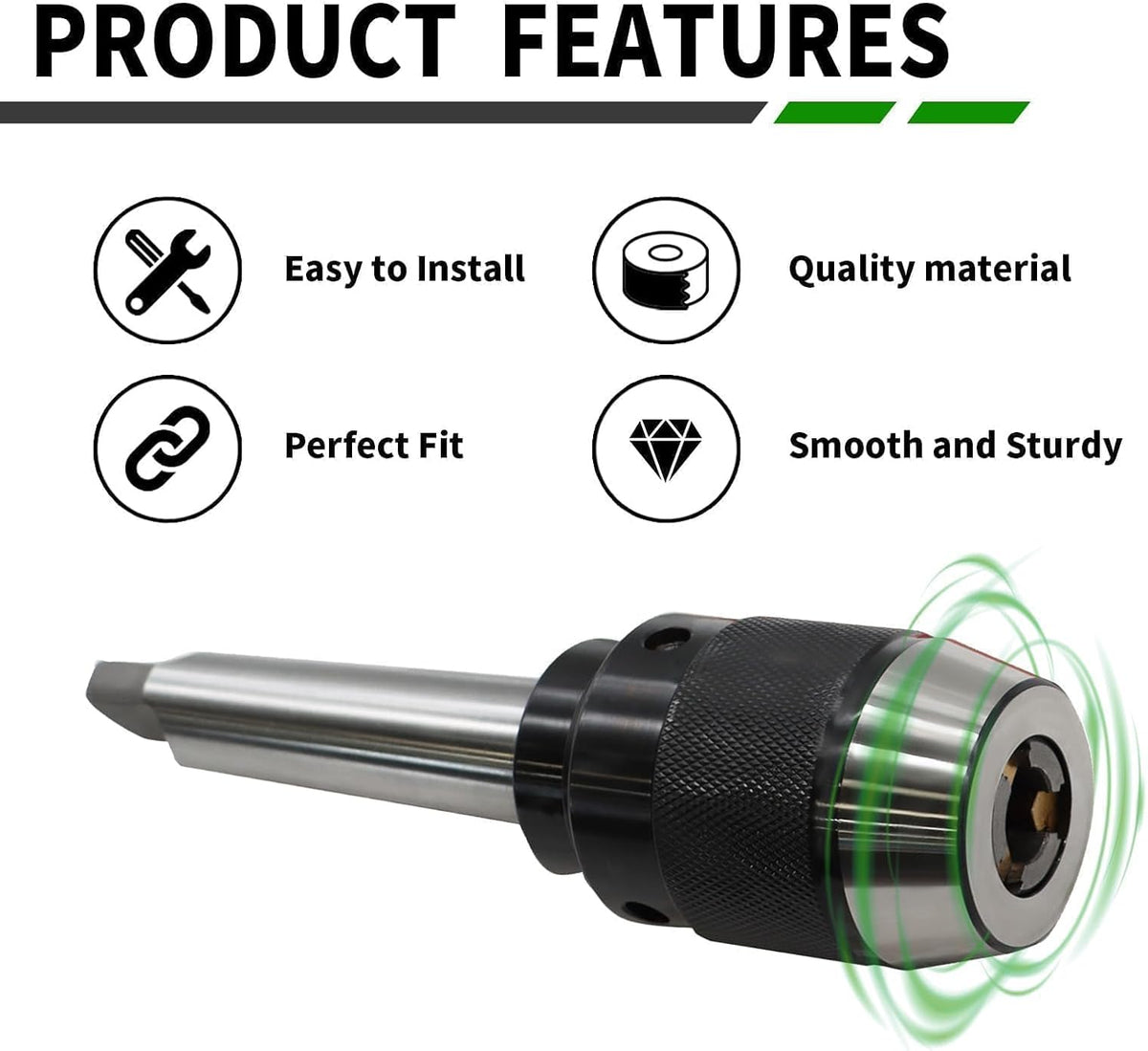 1/64"-1/2" Heavy Duty MT3 Shank Lathe Keyless Drill Chuck