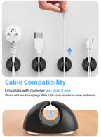Shintop 6pcs Cord Holder for Nightstand, Self-Adhesive Cable Clips