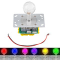 LED Colorful Illuminated Joystick, Games DIY Kit Long Handle Joystick for Gaming Cabinet Button Kit