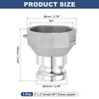 Kozelo Aluminum Type A 2" x 3" Female NPT Cam Lock Hose Fitting