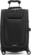 Maxlite 5 Softside Expandable Luggage with 4 Spinner Wheels, Lightweight Suitcase, Men and Women, Black, Carry-on