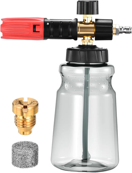 Foam Cannon for Pressure Washer, 1L Thick Foam Lance Soap Dispenser for Car Washing with Adjustable Thick Foam with