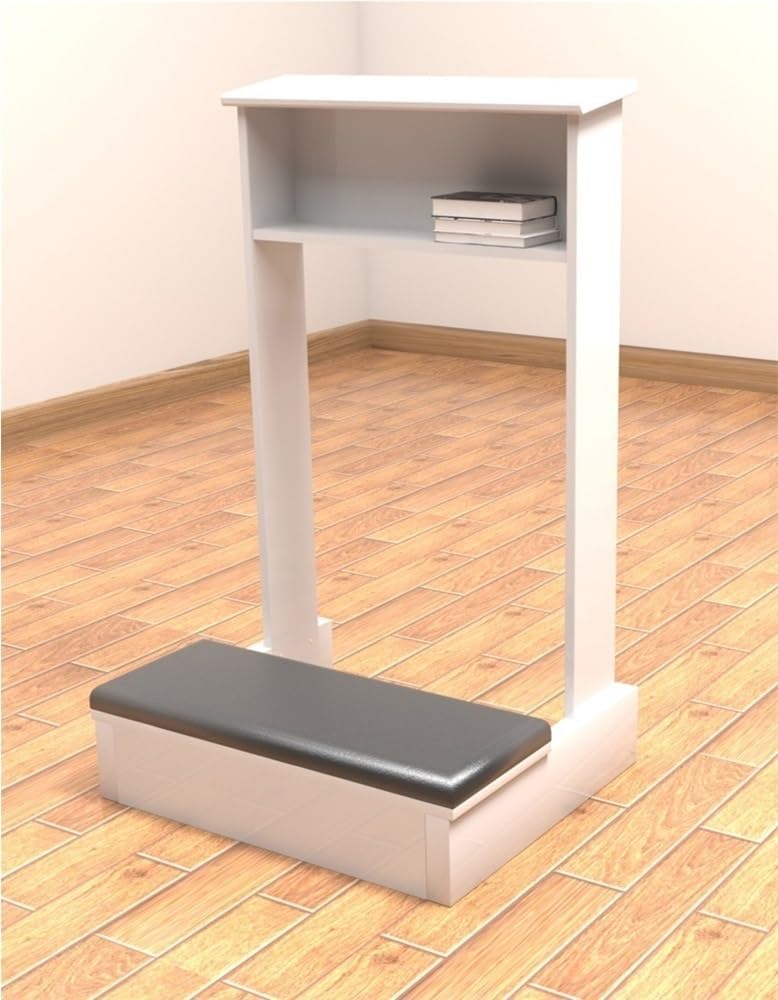 Church Pulpit Kneeling Chair, Padded Kneeler with Book Shelf, Wooden Prayer Kneeler, Wooden Prayer Kneeler with Shelf