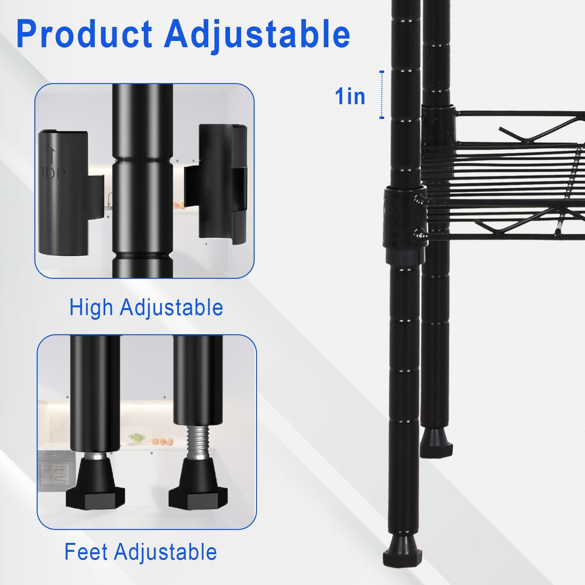 5-Tier Wire Shelf | 17" x 12" x 48" | Black