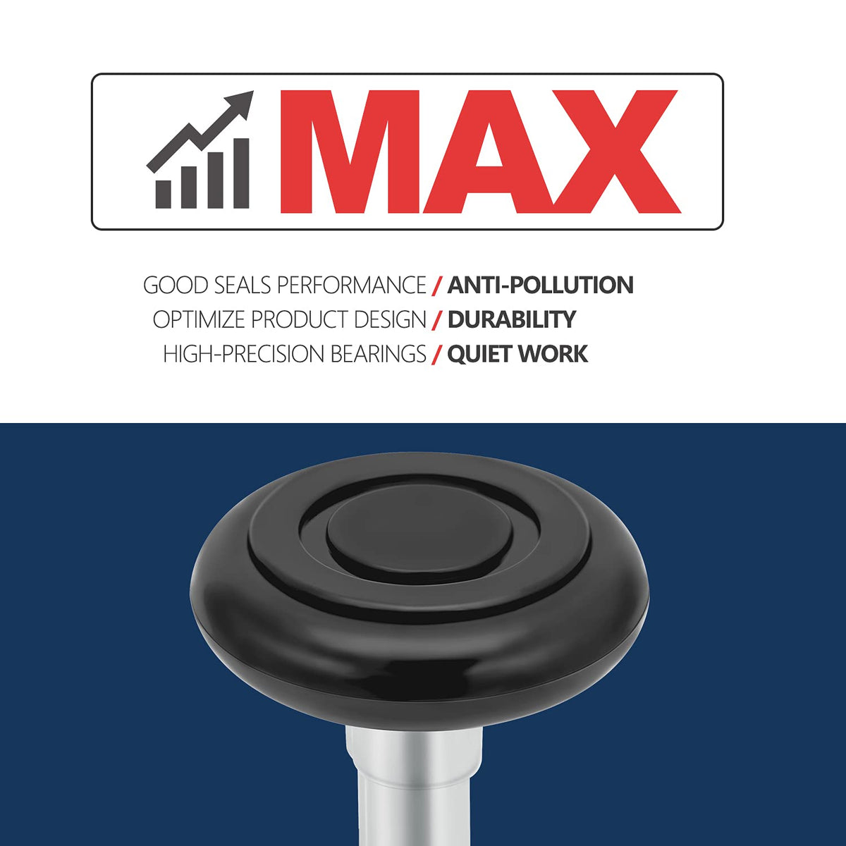 XIKE 10 Pcs 2" Nylon Garage Door Roller 4" Stem, MAX Quiet