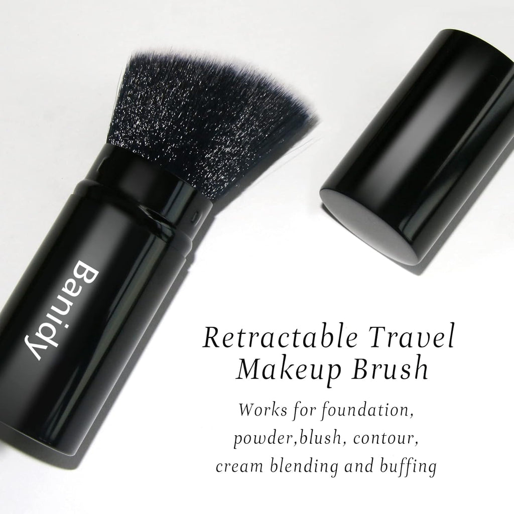 Makeup Brush Kabuki Retractable Travel Face Brushes Portable Blush Brush