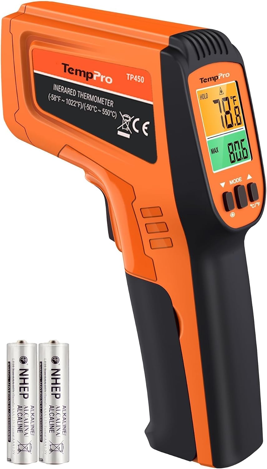 TempScan Infrared Thermometer Gun with 2 Laser for Pizza Oven Grill
