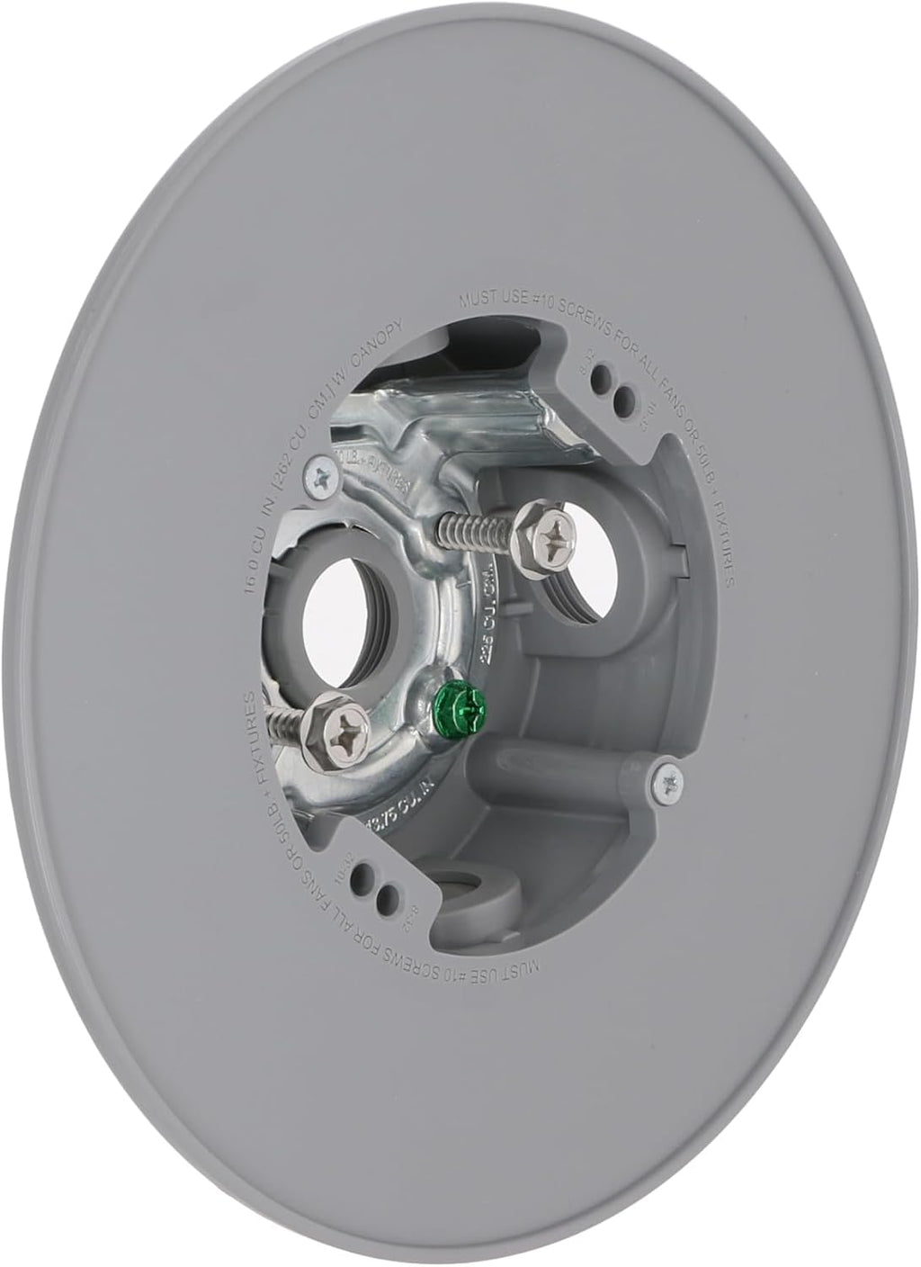 Hubbell-Bell PRCF57550GY Ceiling Fan Electrical box, Gray, 4 in. | Outdoor Ceiling Fan Box, Weatherproof PVC