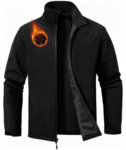 Men's Lightweight Softshell Jacket Fleece Lined Waterproof Windbreaker