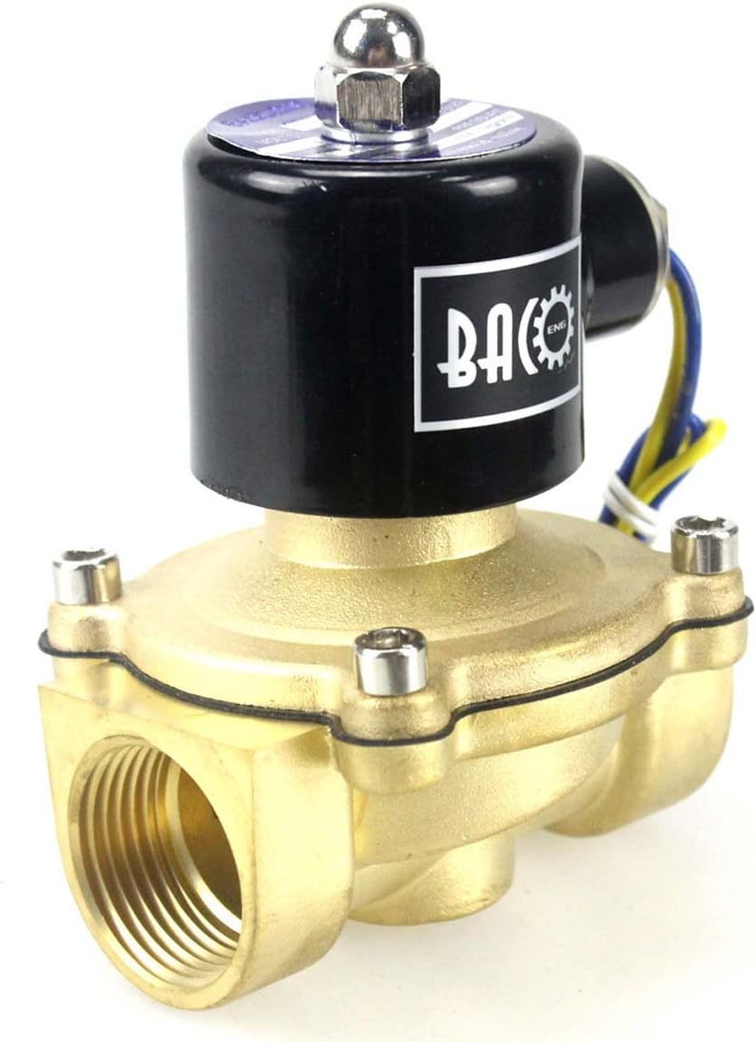 BACOENG Brass Electric Solenoid Valve 1" AC110V (NPT, Normally Closed)