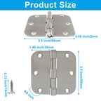 3 Pack Stainless Steel 3.5x3.5 Inch Ball Bearing Door Hinges