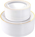 102 Pcs Gold Plastic Plates, Premium Disposable Gold Plates