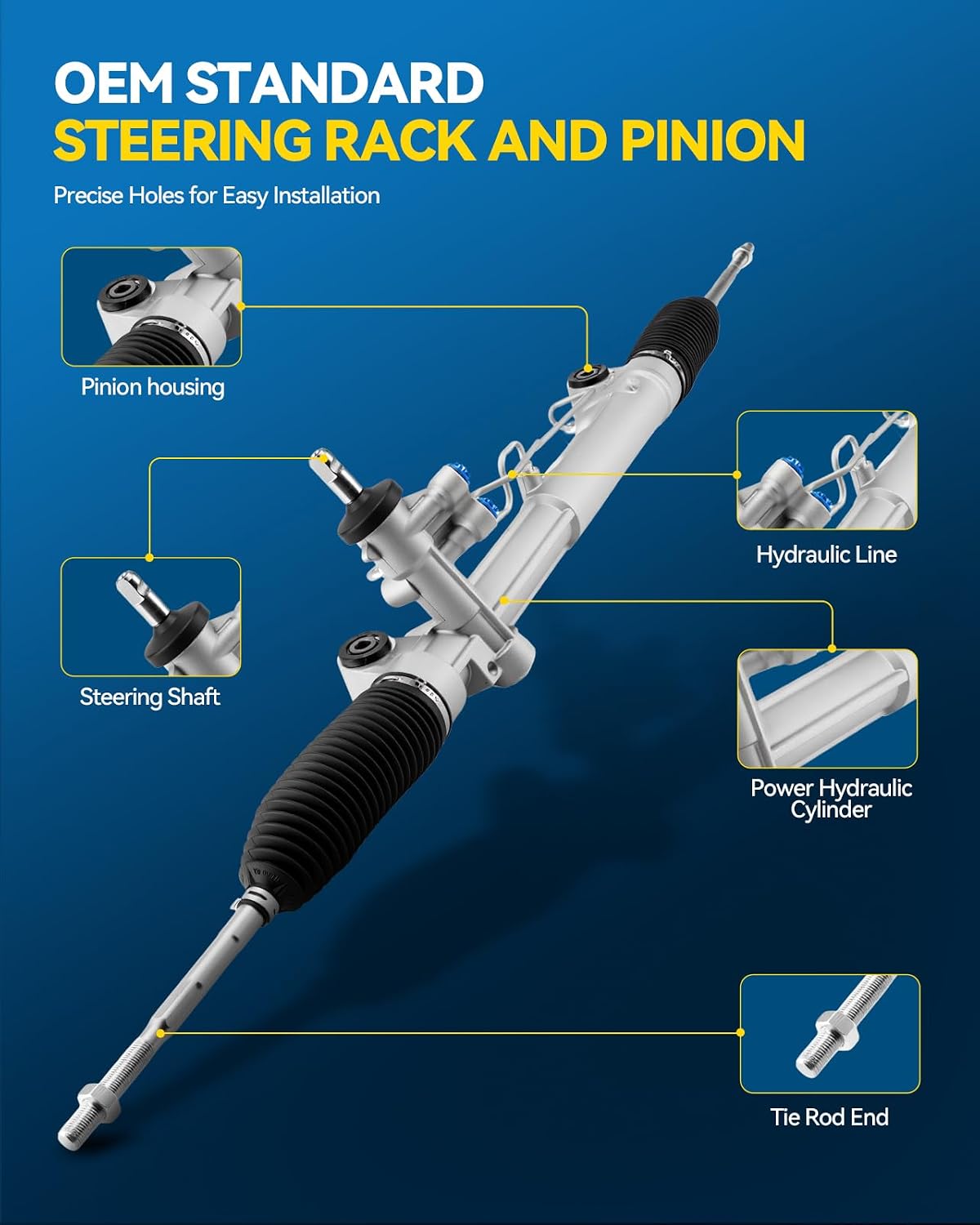 PHILTOP Power Steering Rack and Pinion Compatible with Dodge, Chrysler