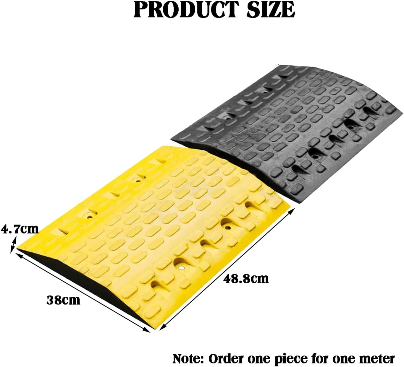 Rubber Speed Bumps,2 Pack Buffer,Industry Rubber Curb,with Screws Deceleration Equipment,Wheel Stop Stoppers for
