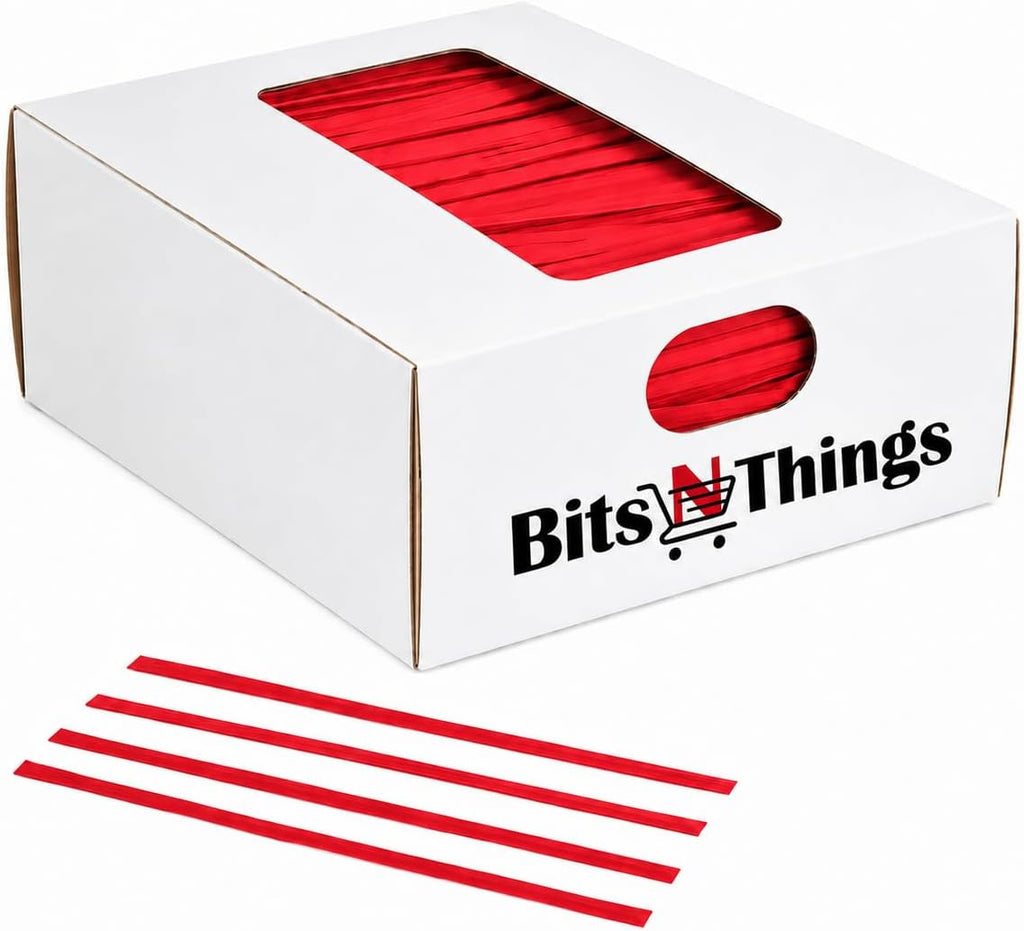 4 Inch Red Twist Ties - 2000 Count | Paper Coated Wire Bag Ties | Bread Bags, Bakery, Candy, Coffee & Food Packaging