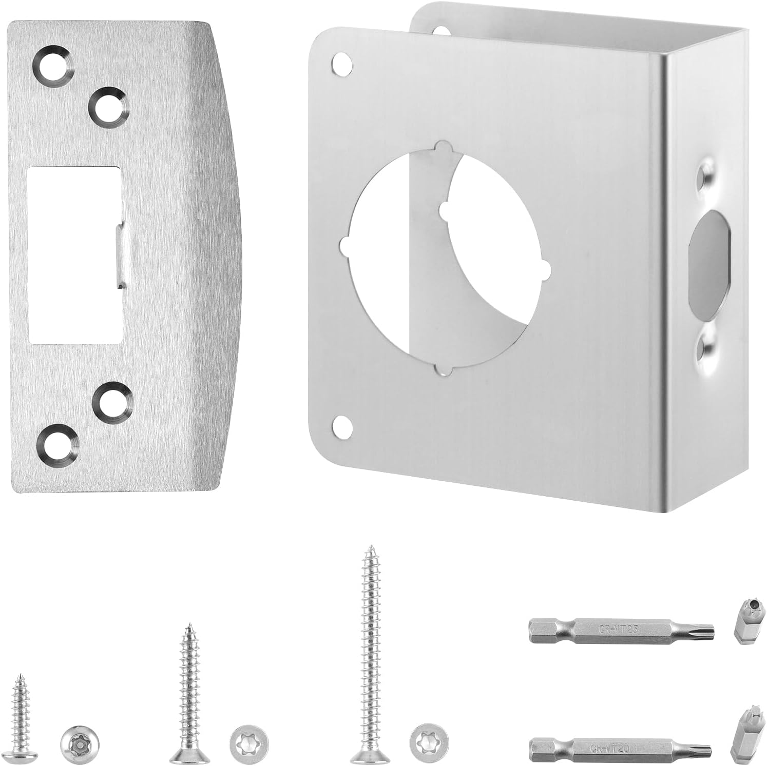 MP9457 Door Reinforcement Plate & Strike Plate for 1-3/8" Doors | Fits 2-3/8" (60mm) backsets,Stainless