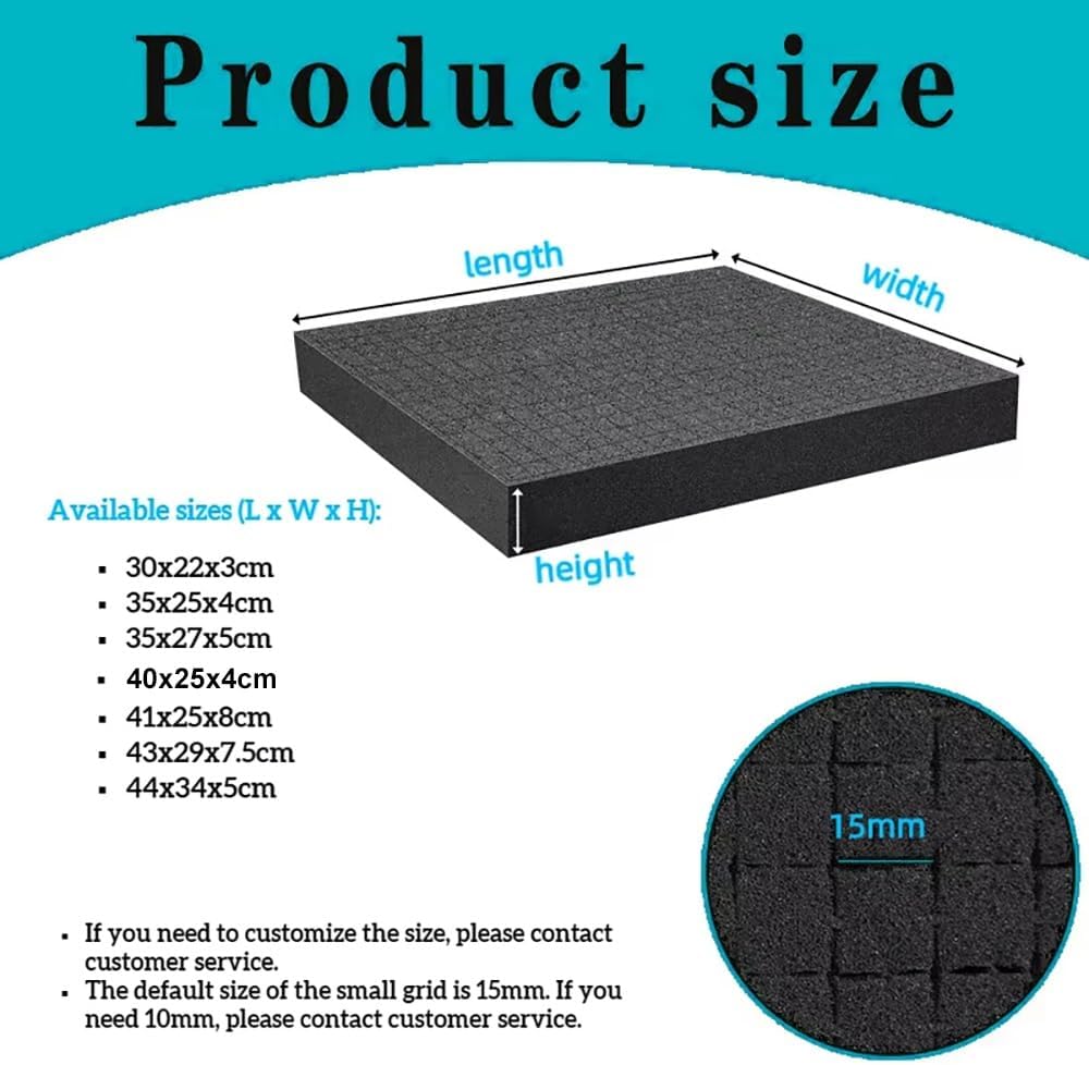 High Density Pick Pluck Foam Insert 30x20-44x34cm Tool Organizer for Flight Case - Pre-Cut Toolbox Foam (1