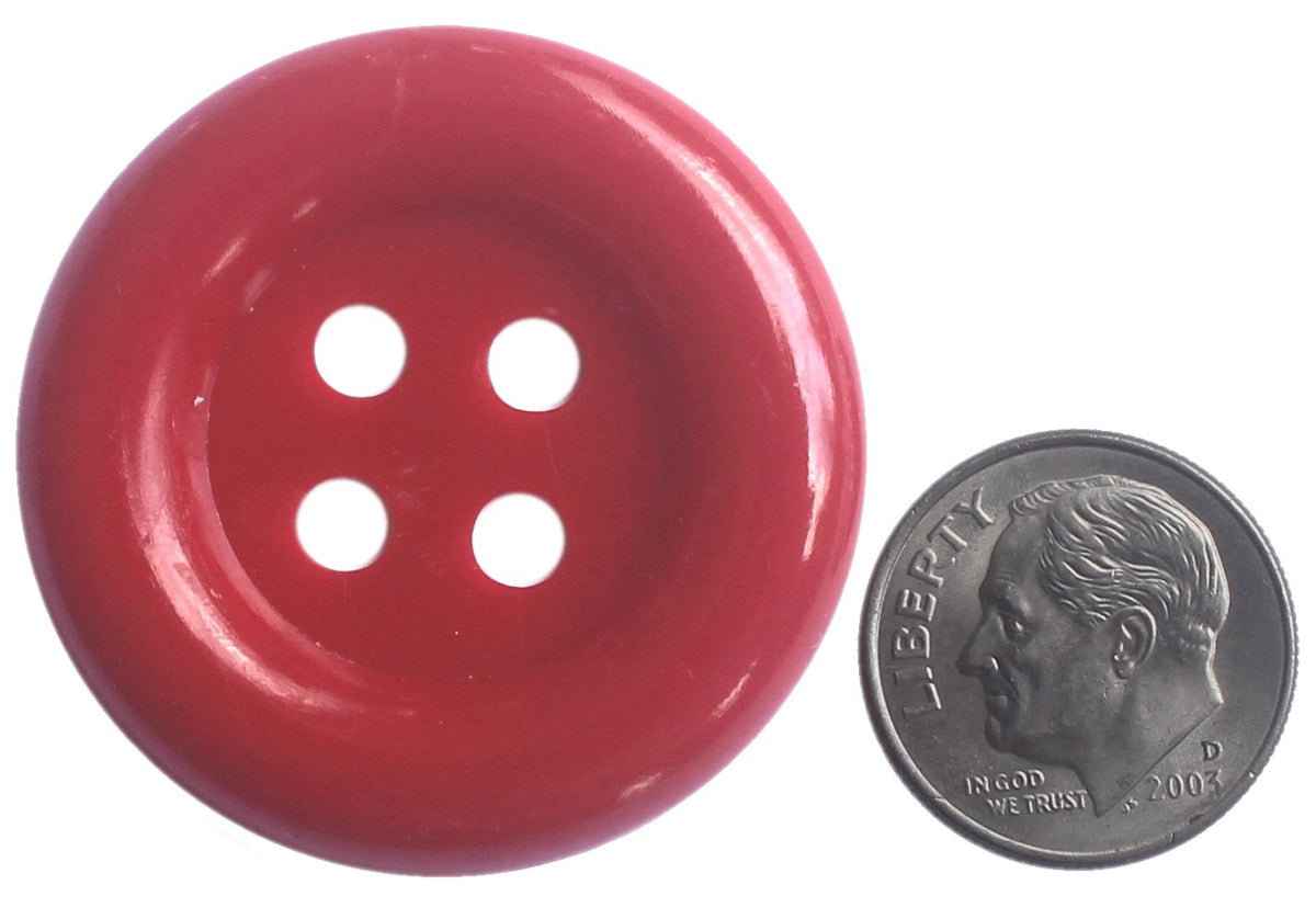 Large Size True Red Buttons Pack of 40