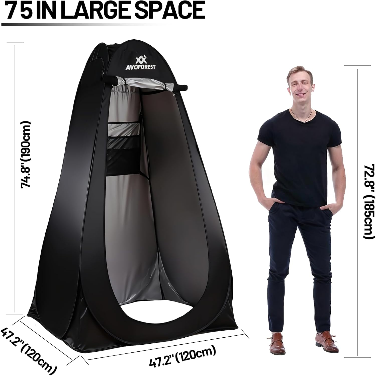 Pop Up Privacy Tent - Camping Shower Tent,Instant Shower Changing Room with 8 Pcs Ground Stakes Portable Toilet
