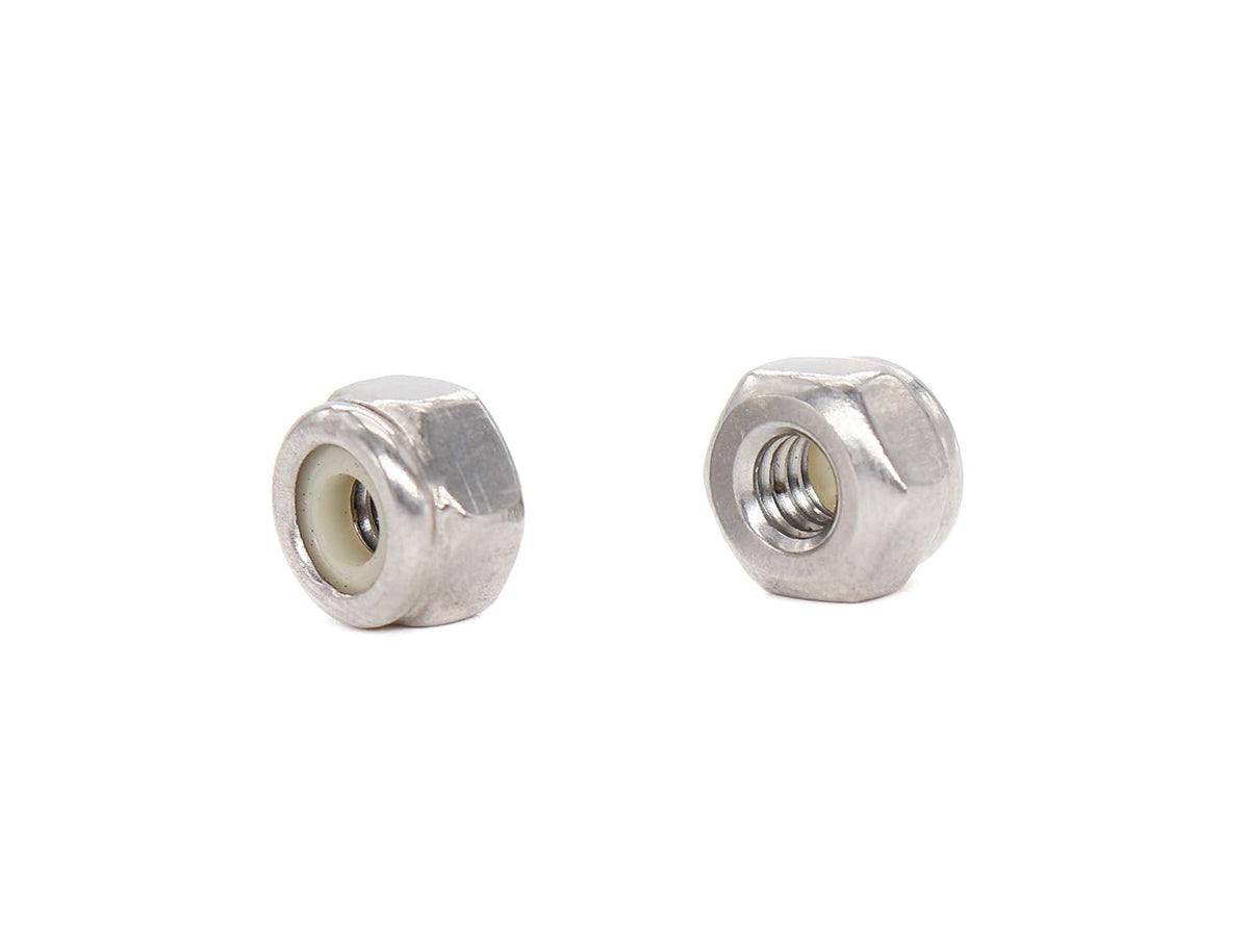 8-32 Nylock Nuts, #8 Stainless Steel Nylon Inserted Self Locking Nuts, Pack of 100