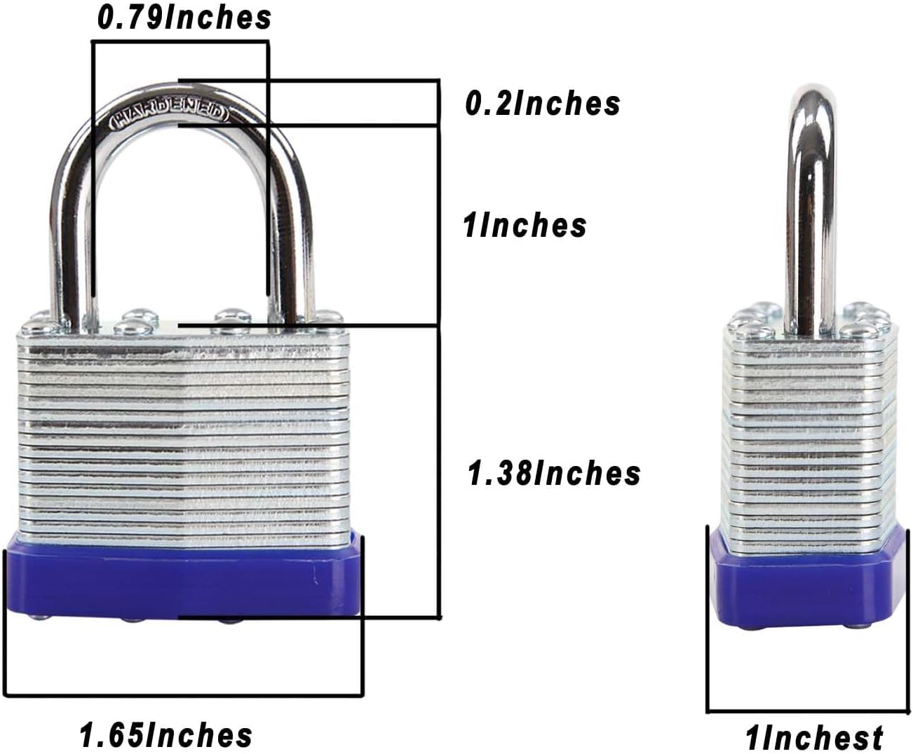 Security Bundle: 3-Pcs 40MM Keyed-Alike Outdoor Padlock (Reinforced Laminated Steel, Uncuttable Shackle, 6 Same Keys)