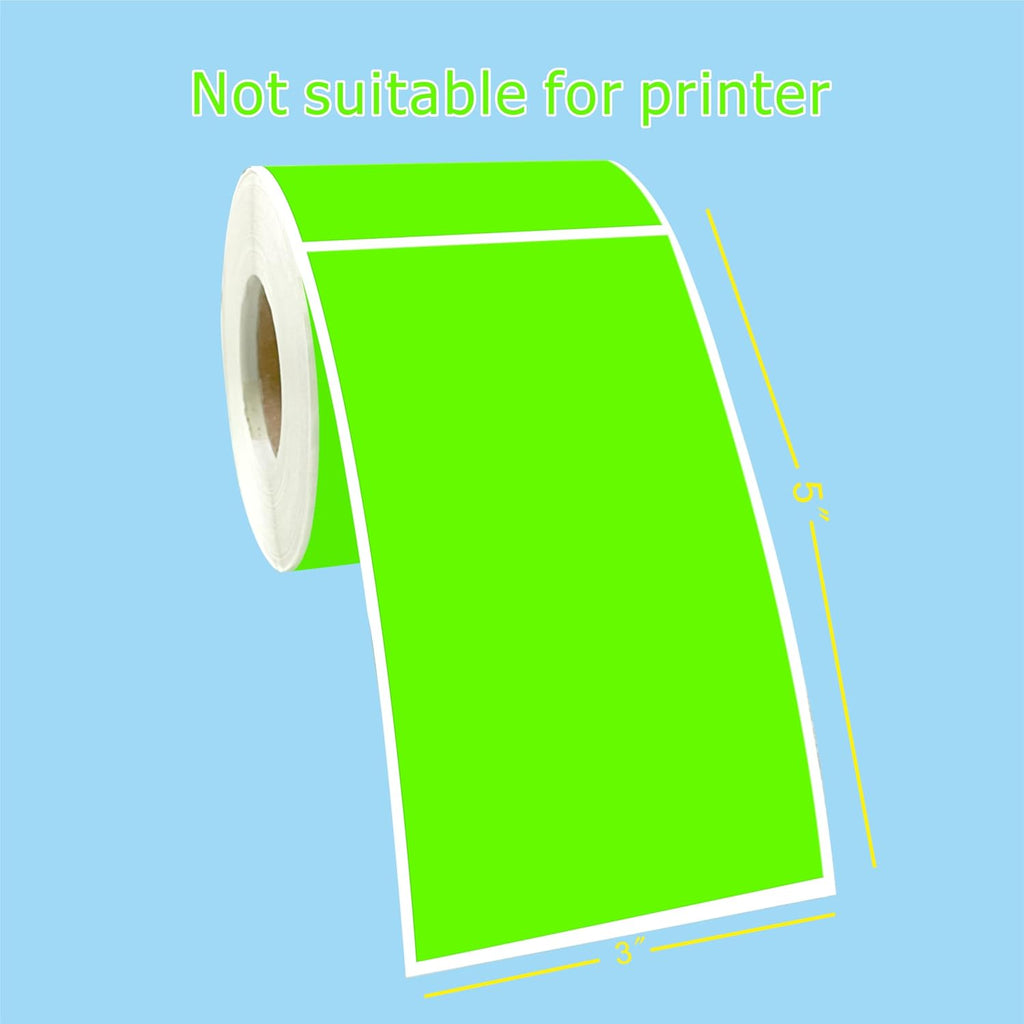 3 X 5 Inch Rectangle Adhesive Color Coding Stickers,Square Inventory Stickers -250 Per Dispenser Box (Fluorescent Green)