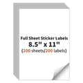 Full Sheet Sticker Label, 8.5" x 11" Shipping Label -200 Sheets, 200 Labels
