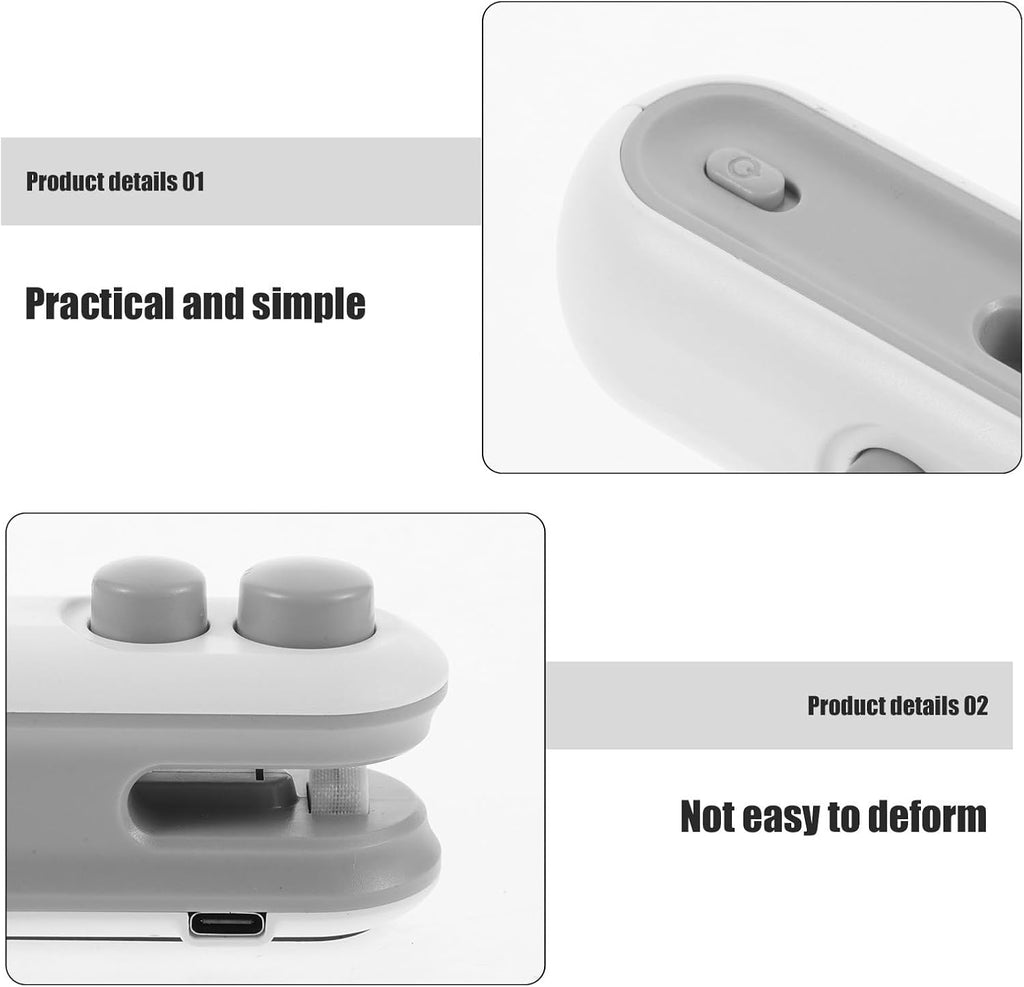 Portable Handheld Mini Heat Sealer Machine for Chip Bags, White