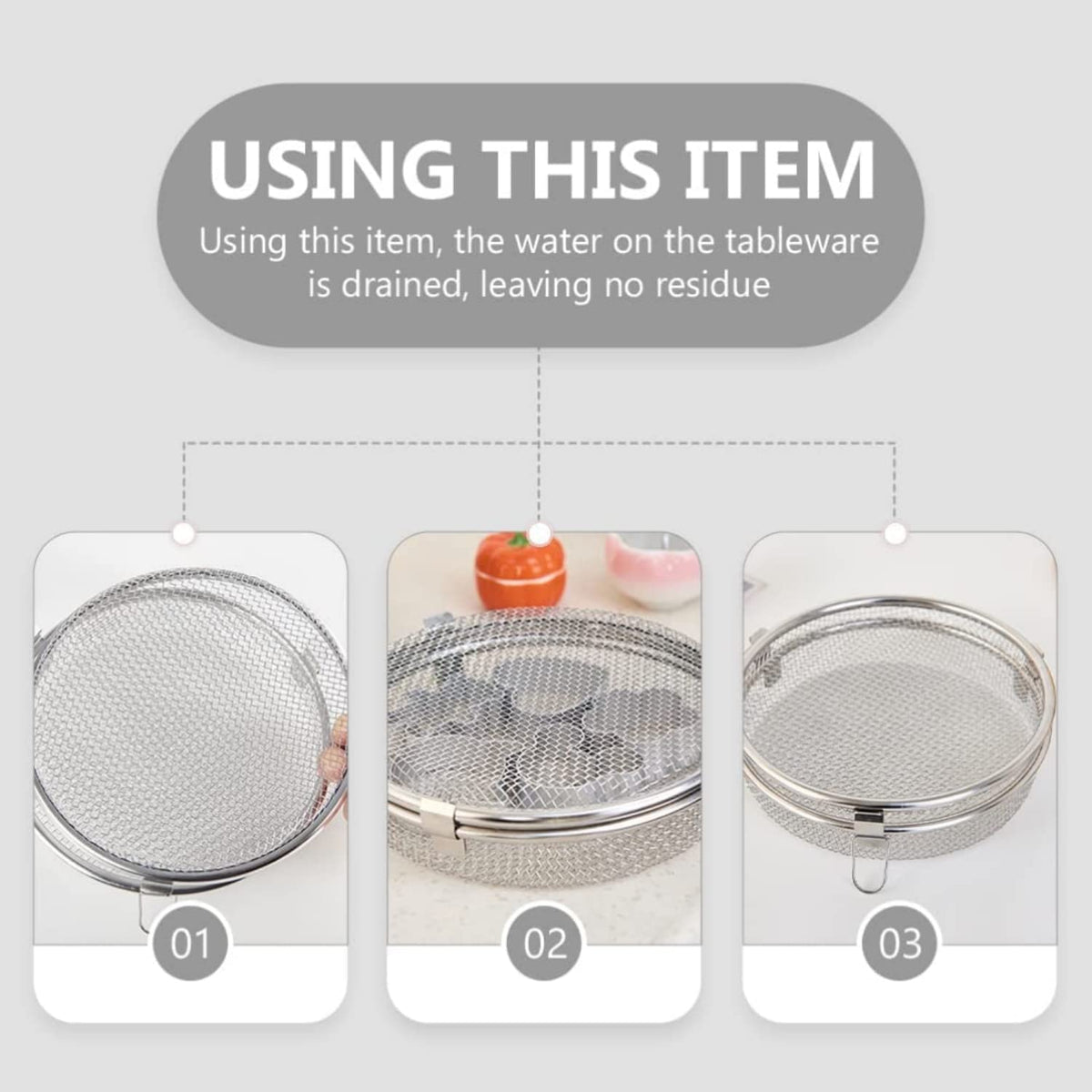 Silverware Basket Replacement - Mesh Drain Utensil Basket for Dishwasher (Silver)