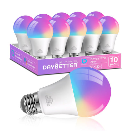 Smart Light Bulbs, A19 E26 Color Changing Bulbs, Works with Alexa