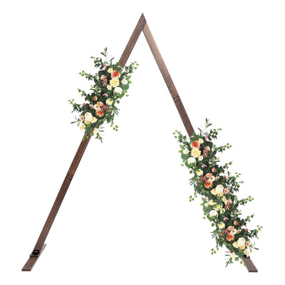 Wooden Wedding Arch,Triangle 8.2ft Wood Arch Wedding Arbor Backdrop Stand, Rustic Marriage Arched Door Decoration