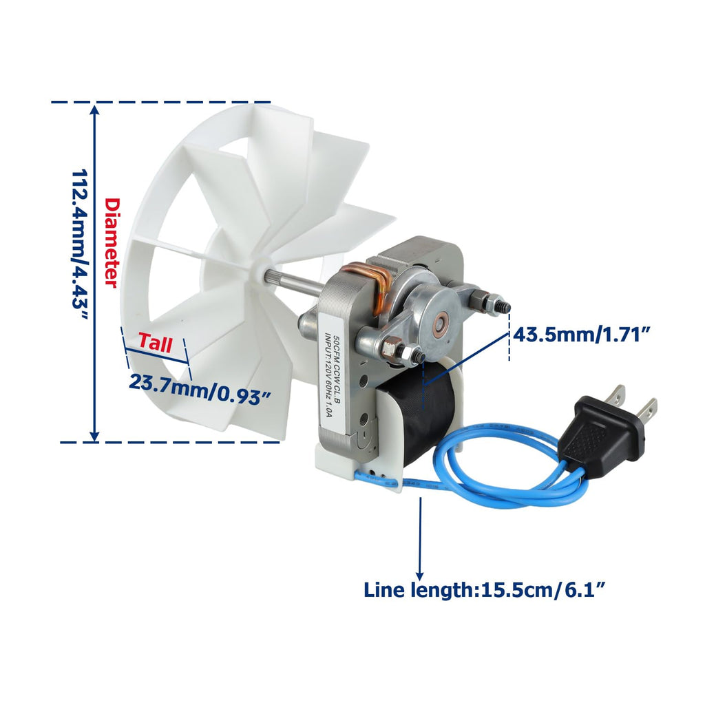 BOJACK Bathroom Vent Fan Motor 120V 60Hz 1A Compatible with Nutone Broan,663, 668, 662,688,659