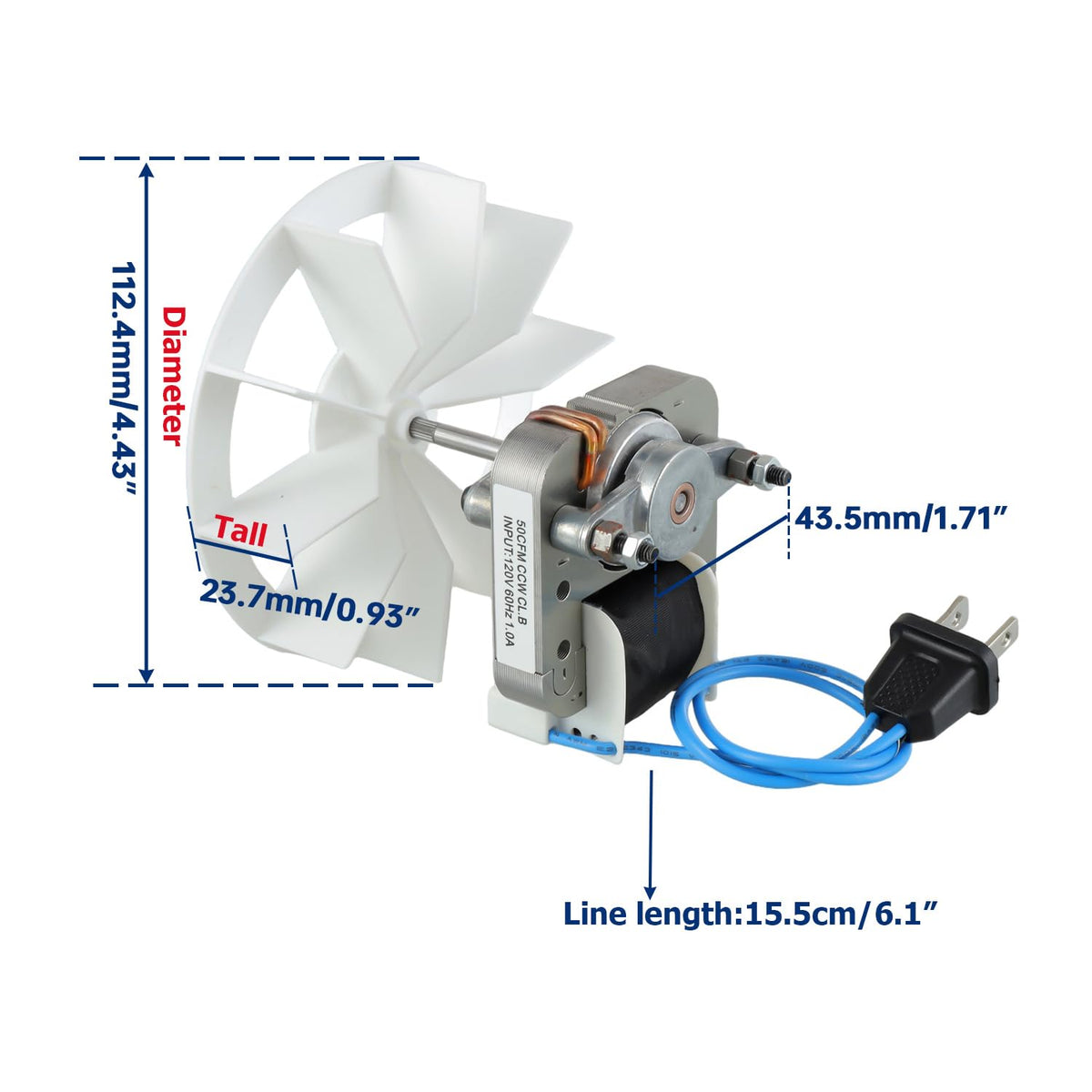 BOJACK Bathroom Vent Fan Motor 120V 60Hz 1A Compatible with Nutone Broan,663, 668, 662,688,659