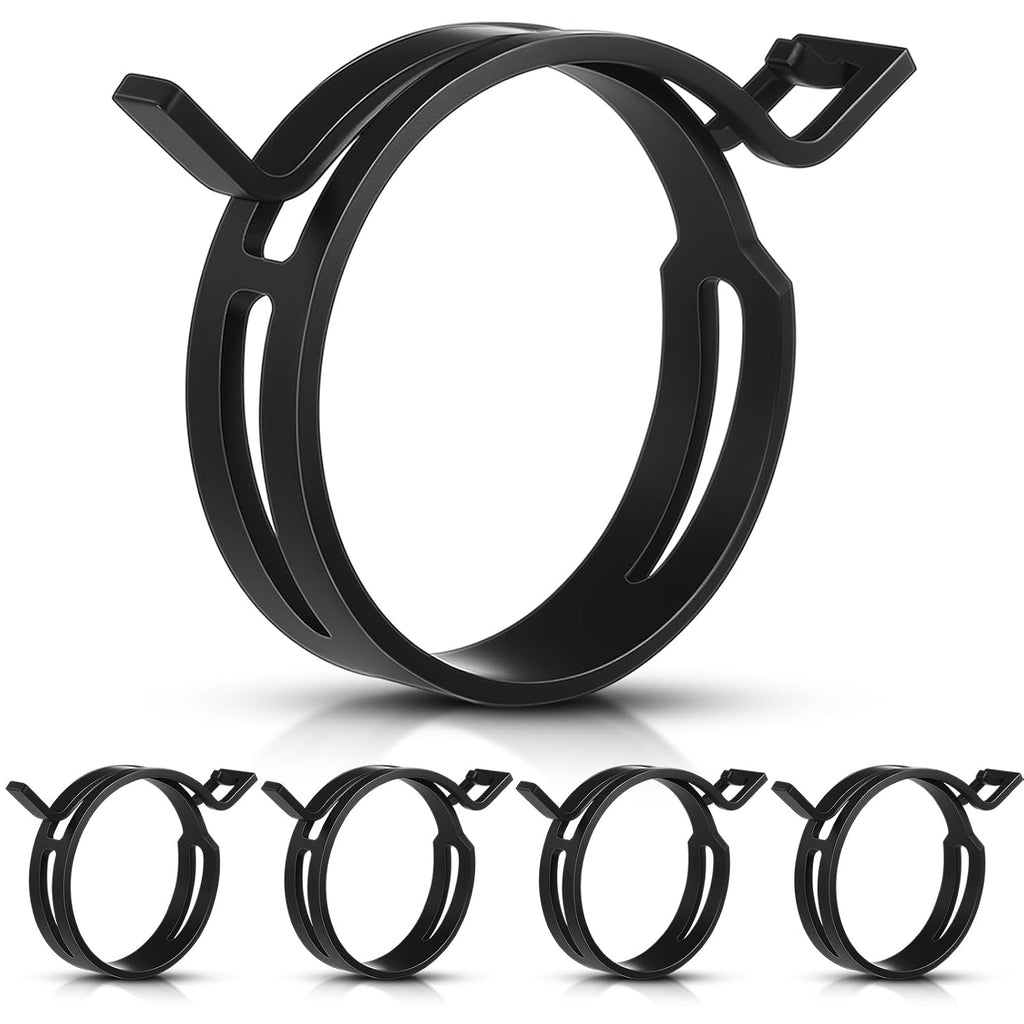 5 Pieces Constant Tension Band Hose Clamps Black Fuel Line Clips 12mm Width (37.2mm - 44.5mm)