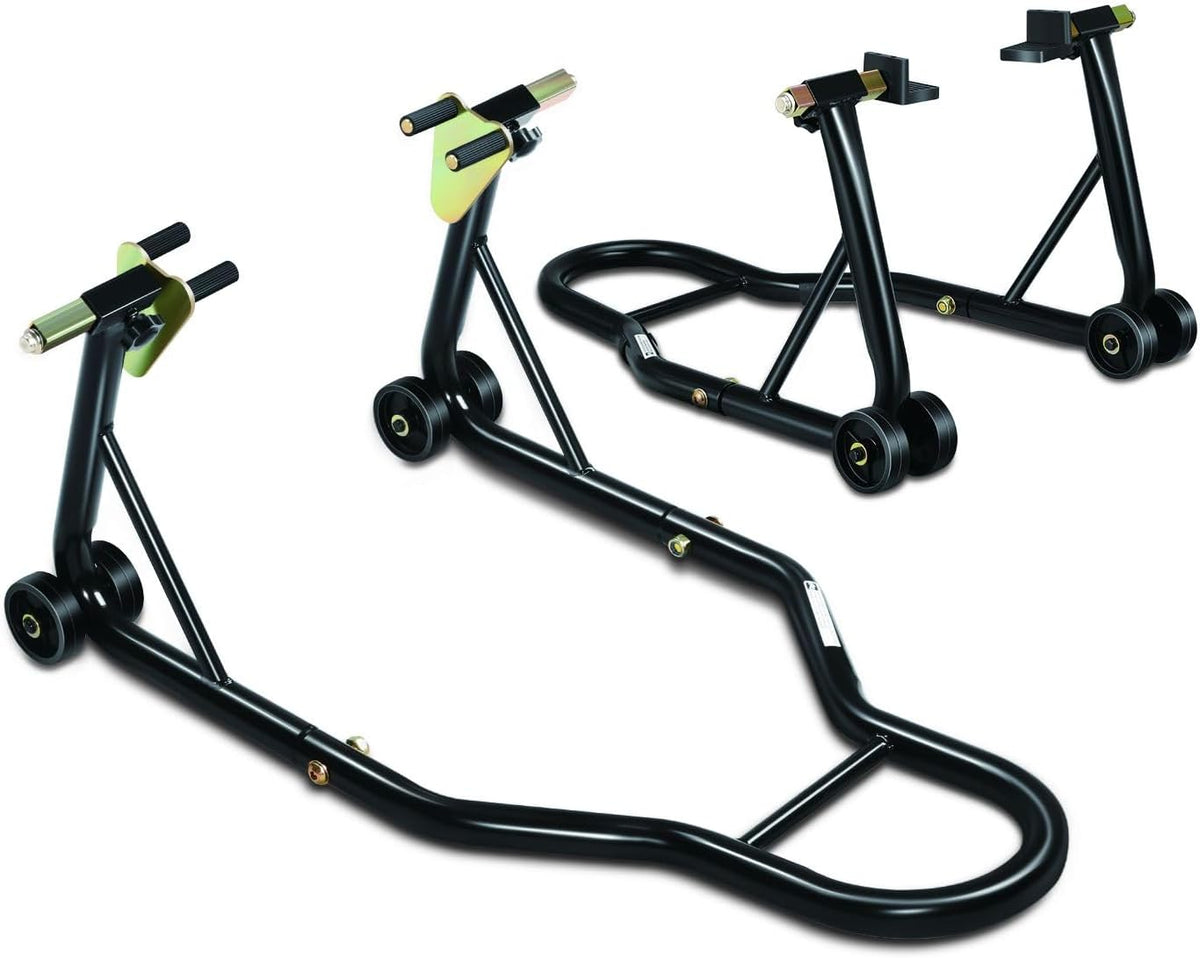 Motorcycle Stand Lift Universal Paddock Lift Stand 880 Capacity Front Wheel Fork Stand Rear Wheel Swingarm Spool